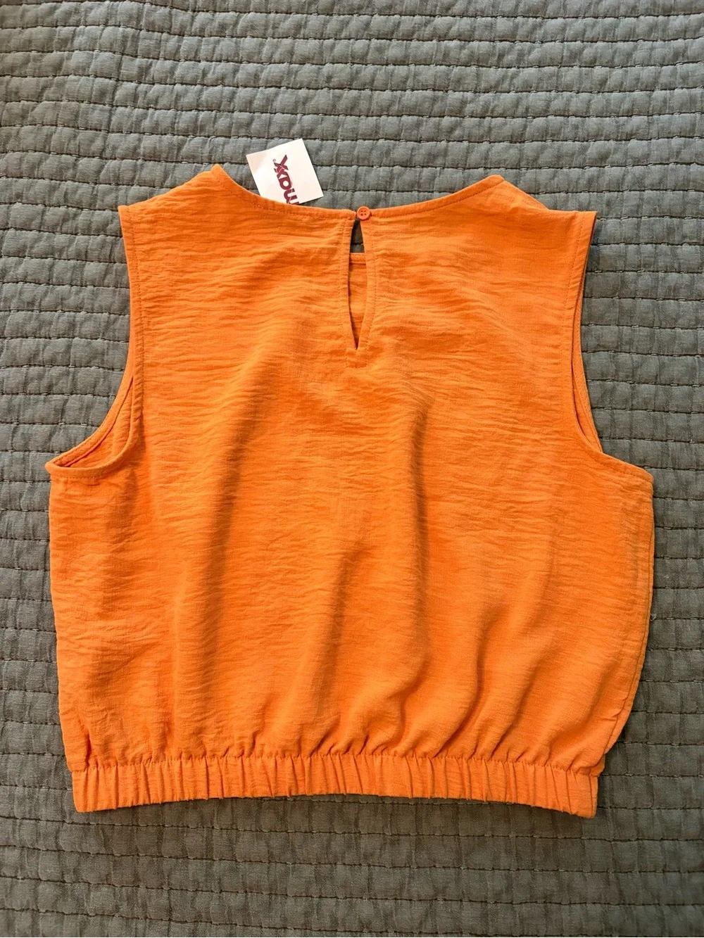 Paper Crane Bright Orange Sleeveless Blouson Tank